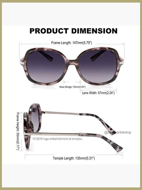 Classic Square Polarized Sunglasses with Plastic Frame and Metal Temples